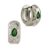 Mixed CZ Chunky Huggie Hoops