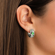 Mixed CZ Chunky Huggie Hoops