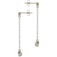 Delicate Chain Link CZ Drop Earrings