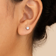 Sterling Silver CZ Stud Earring Set