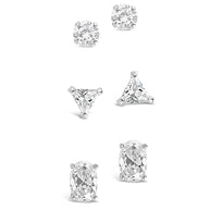 Sterling Silver Everyday CZ Stud Set of 3