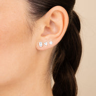 Sterling Silver Everyday CZ Stud Set of 3