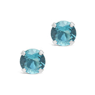 Sterling Silver 7mm Rainbow CZ Studs