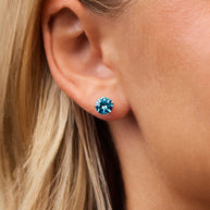 Sterling Silver 7mm Rainbow CZ Studs