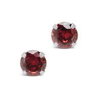 Sterling Silver 7mm Rainbow CZ Studs