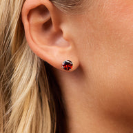 Sterling Silver 7mm Rainbow CZ Studs