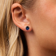 Sterling Silver 7mm Rainbow CZ Studs