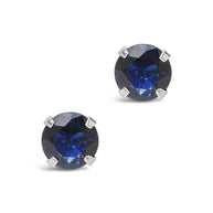 Sterling Silver 7mm Rainbow CZ Studs