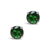 Sterling Silver 7mm Rainbow CZ Studs