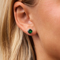 Sterling Silver 7mm Rainbow CZ Studs