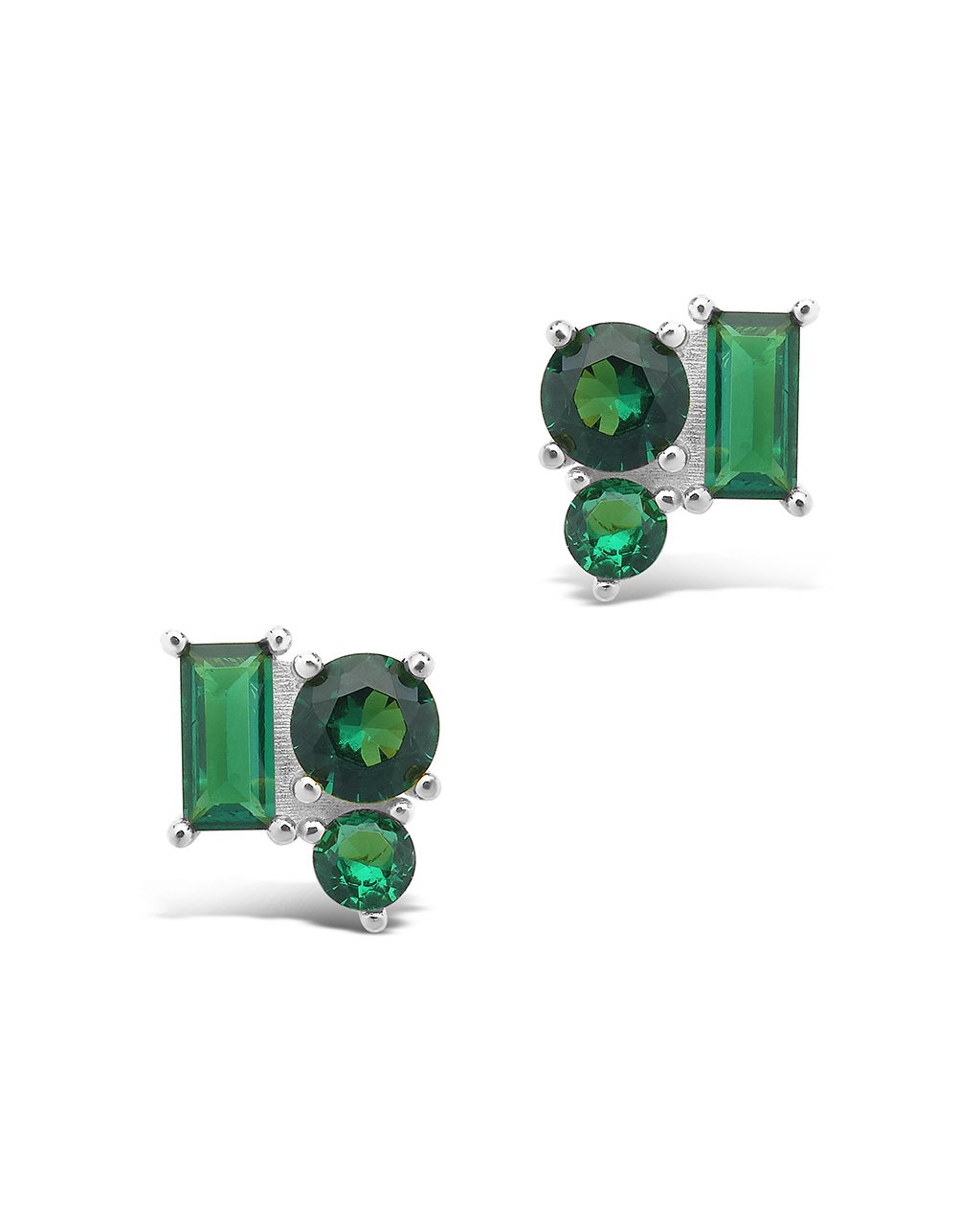Sterling Silver CZ Cluster Studs