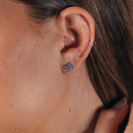 Sterling Silver CZ Cluster Studs
