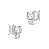 Sterling Silver CZ Cluster Studs