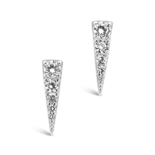 Sterling Silver CZ Pyramid Studs