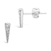Sterling Silver CZ Pyramid Studs