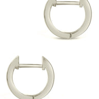 Sterling Silver CZ Baguette Micro Hoop Earrings
