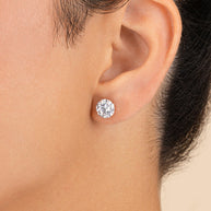 Sterling Silver 8mm CZ Stud Earrings