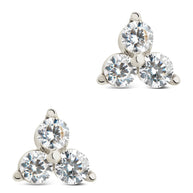 Sterling Silver CZ Pyramid Stud Earrings