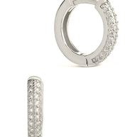 Sterling Silver Pave CZ Infinity Hoop Earrings