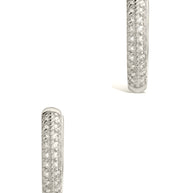 Sterling Silver Pave CZ Infinity Hoop Earrings