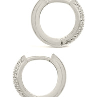 Sterling Silver Pave CZ Infinity Hoop Earrings