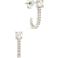 Sterling Silver CZ Suspender Stud Earrings