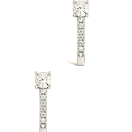 Sterling Silver CZ Suspender Stud Earrings
