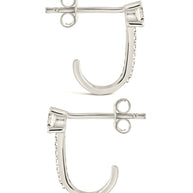 Sterling Silver CZ Suspender Stud Earrings