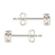 Sterling Silver Bezel Set CZ Heart Studs