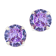 Sterling Silver 7mm Rainbow CZ Studs