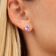 Sterling Silver 7mm Rainbow CZ Studs