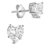 Sterling Silver 5mm Heart CZ Stud Earrings