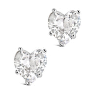 Sterling Silver 5mm Heart CZ Stud Earrings