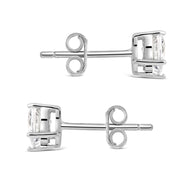 Sterling Silver 5mm Heart CZ Stud Earrings