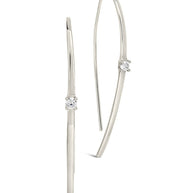 Sterling Silver CZ Studded Threader Earrings