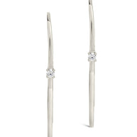 Sterling Silver CZ Studded Threader Earrings