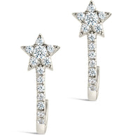 Sterling Silver CZ Star Jacket Earrings