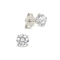 Sterling Silver 4mm CZ Stud Earrings