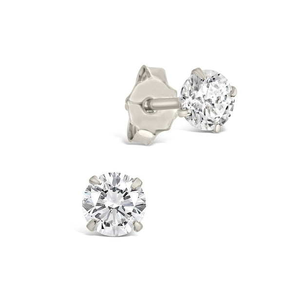 Sterling Silver 4mm CZ Stud Earrings