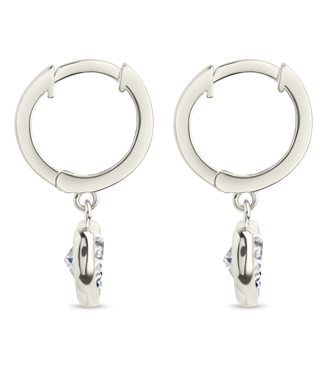 Sterling Silver Lizzy CZ Heart Drop Earrings