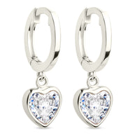 Sterling Silver Lizzy CZ Heart Drop Earrings