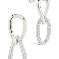 Sterling Silver Taissa CZ Chain Link Studs