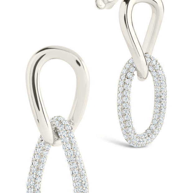Sterling Silver Taissa CZ Chain Link Studs