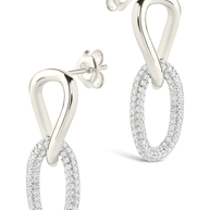 Sterling Silver Taissa CZ Chain Link Studs
