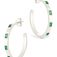 Sterling Silver Asher Flat Polished Hoops