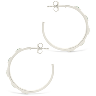 Sterling Silver Asher Flat Polished Hoops