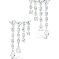 Sterling Silver Adrian CZ Waterfall Statement Studs