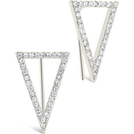 Sterling Silver Janine CZ Geometric Crawler Earrings