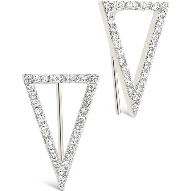 Sterling Silver Janine CZ Geometric Crawler Earrings