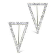 Sterling Silver Janine CZ Geometric Crawler Earrings